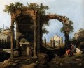 capriccio mit Ruinen und Gebäude Canaletto